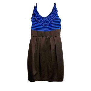 ❌SOLD❌Forever 21 Blue & Black Striped Ruffle Dress